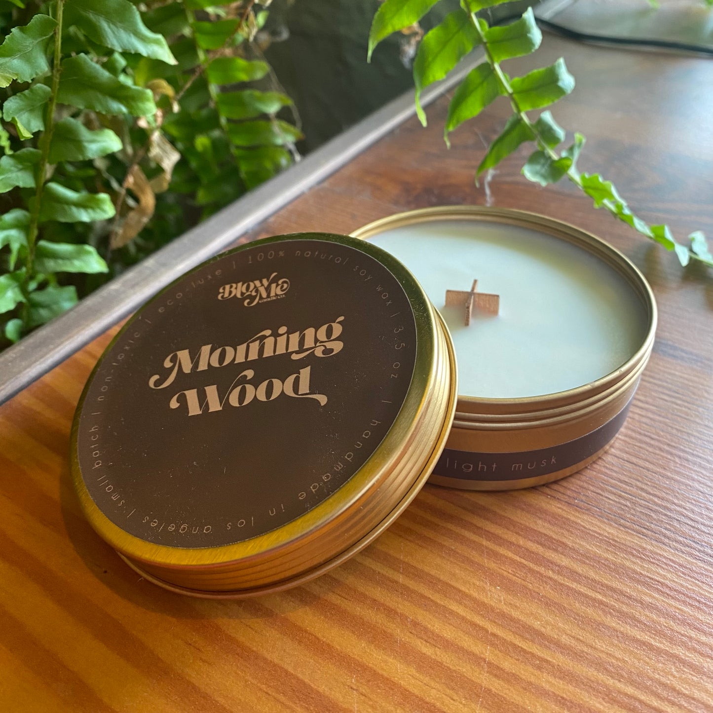 Morning Wood Tin Candle