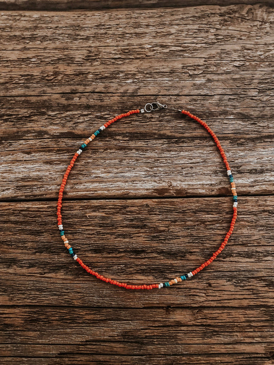 Red Beaded Navajo Choker