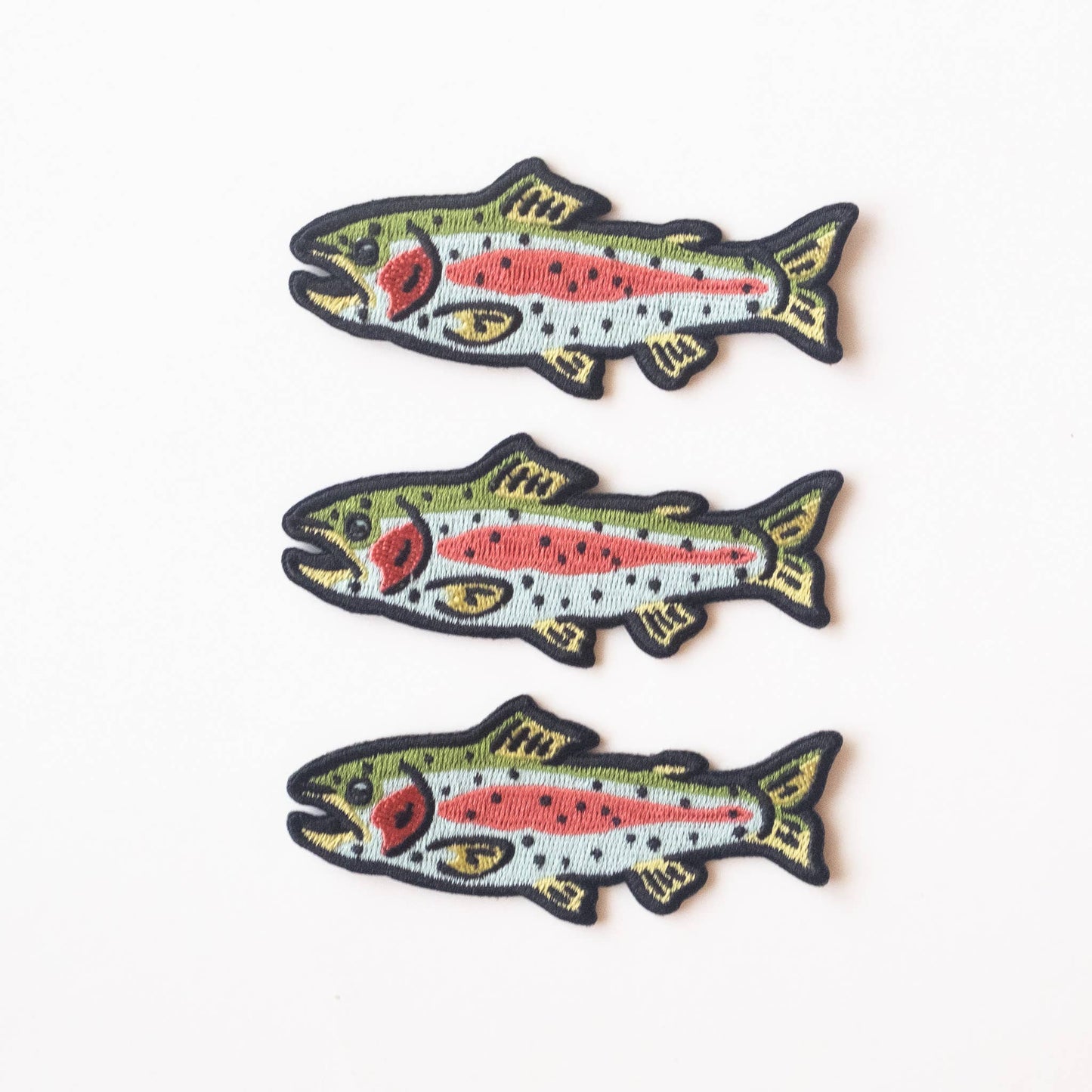 Rainbow Trout Embroidered Iron on Patch: Yes