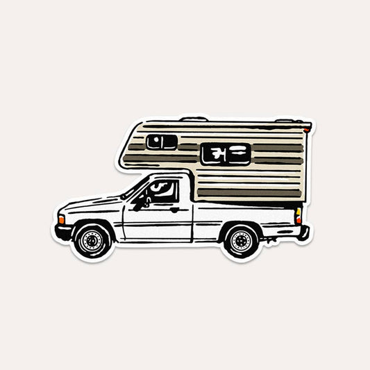 1980S Truck + Camper - Vinyl Sticker