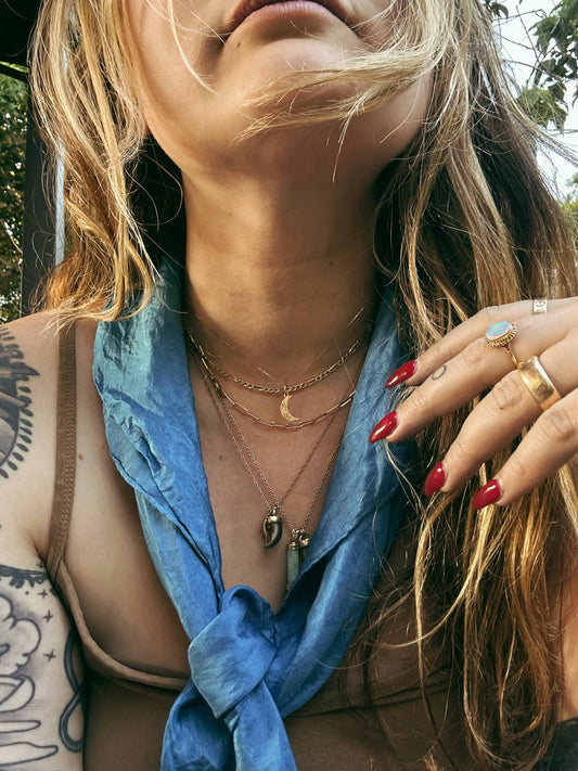 Plant Dyed Silk :Grande: Scarf / Triangle Top / Head Wrap : Indigo