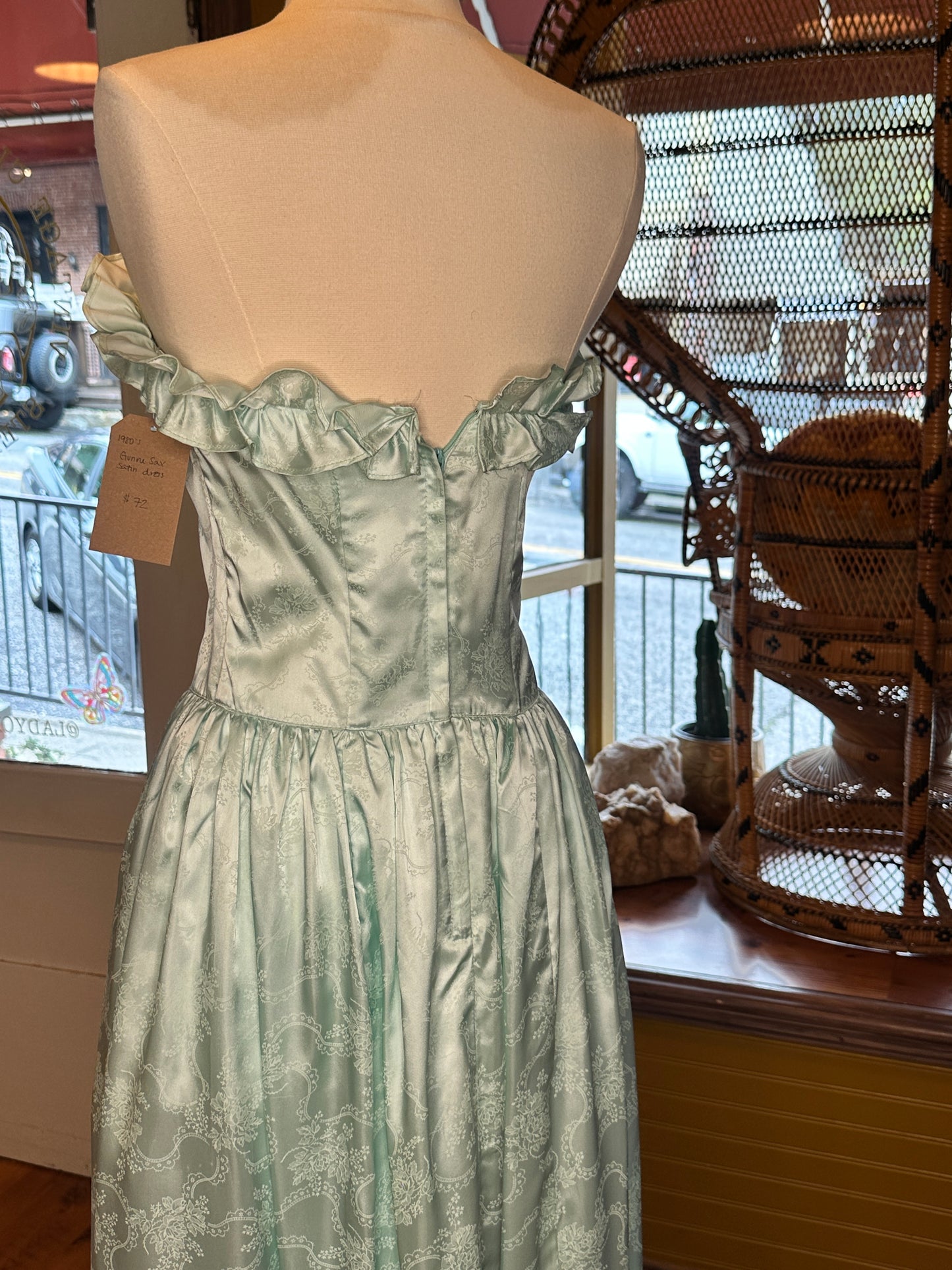 Gunne Sax Sweetheart Satin Dress