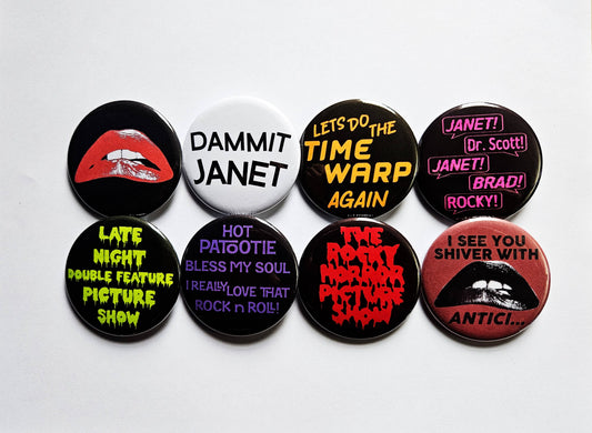 Rocky Horror Buttons Magnets & Bottle Openers.: Dammit Janet / 1.25" Small Button