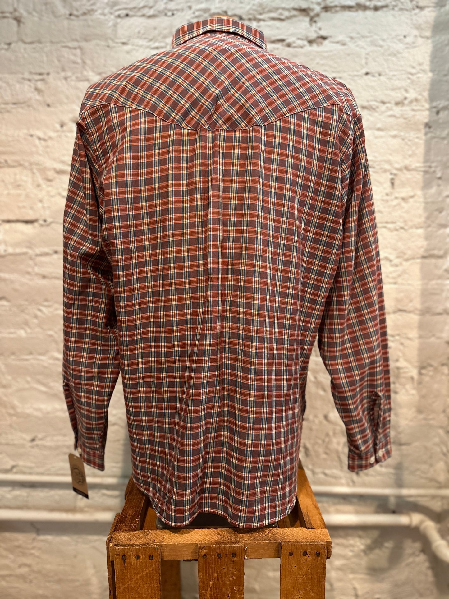 70s Levi’s Plaid Button Up Shirt Rust/Green