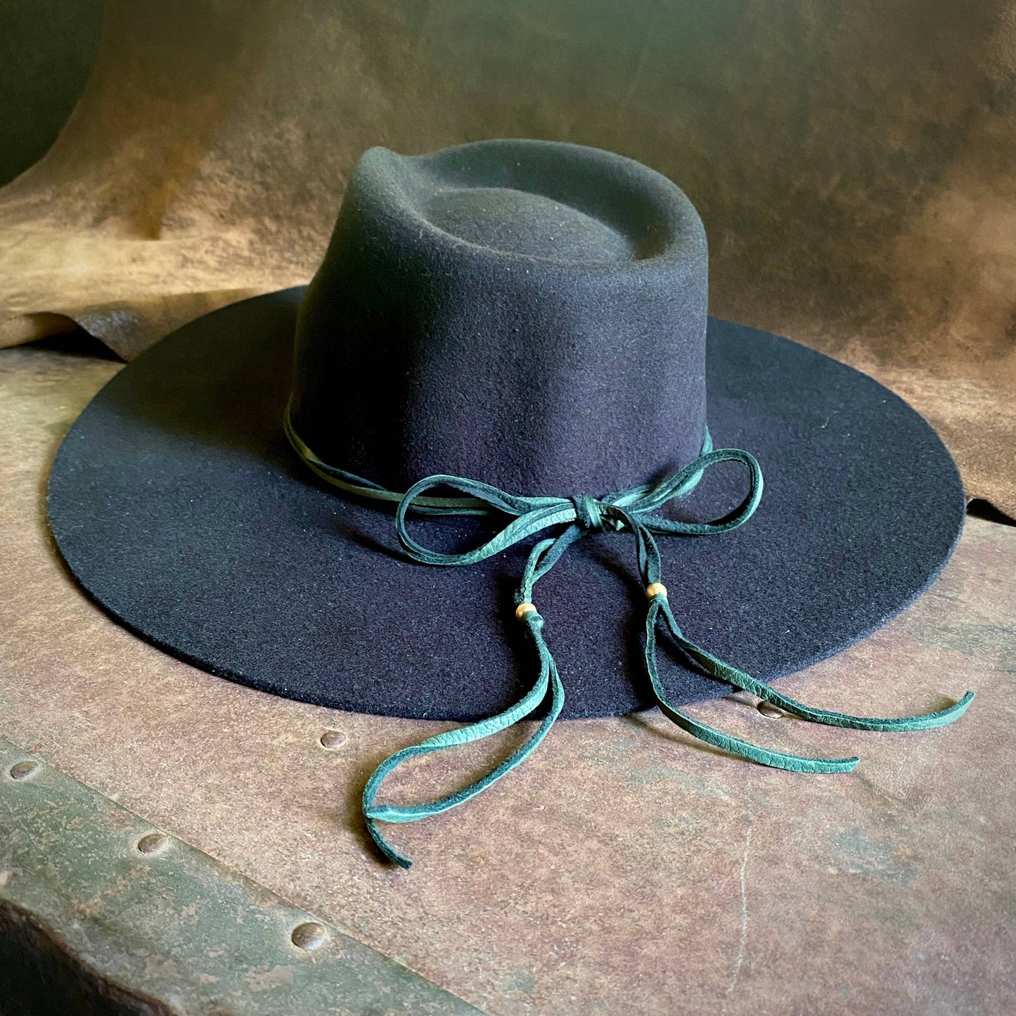Leather Wrap Choker - Black & Silver, Necklace/Hatband: Black & Silver