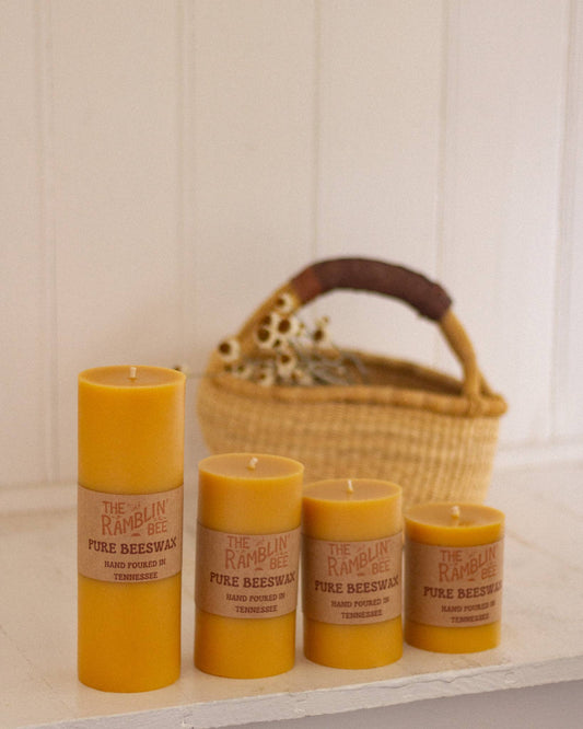 Beeswax Pillar Candle: 3'' x 5''