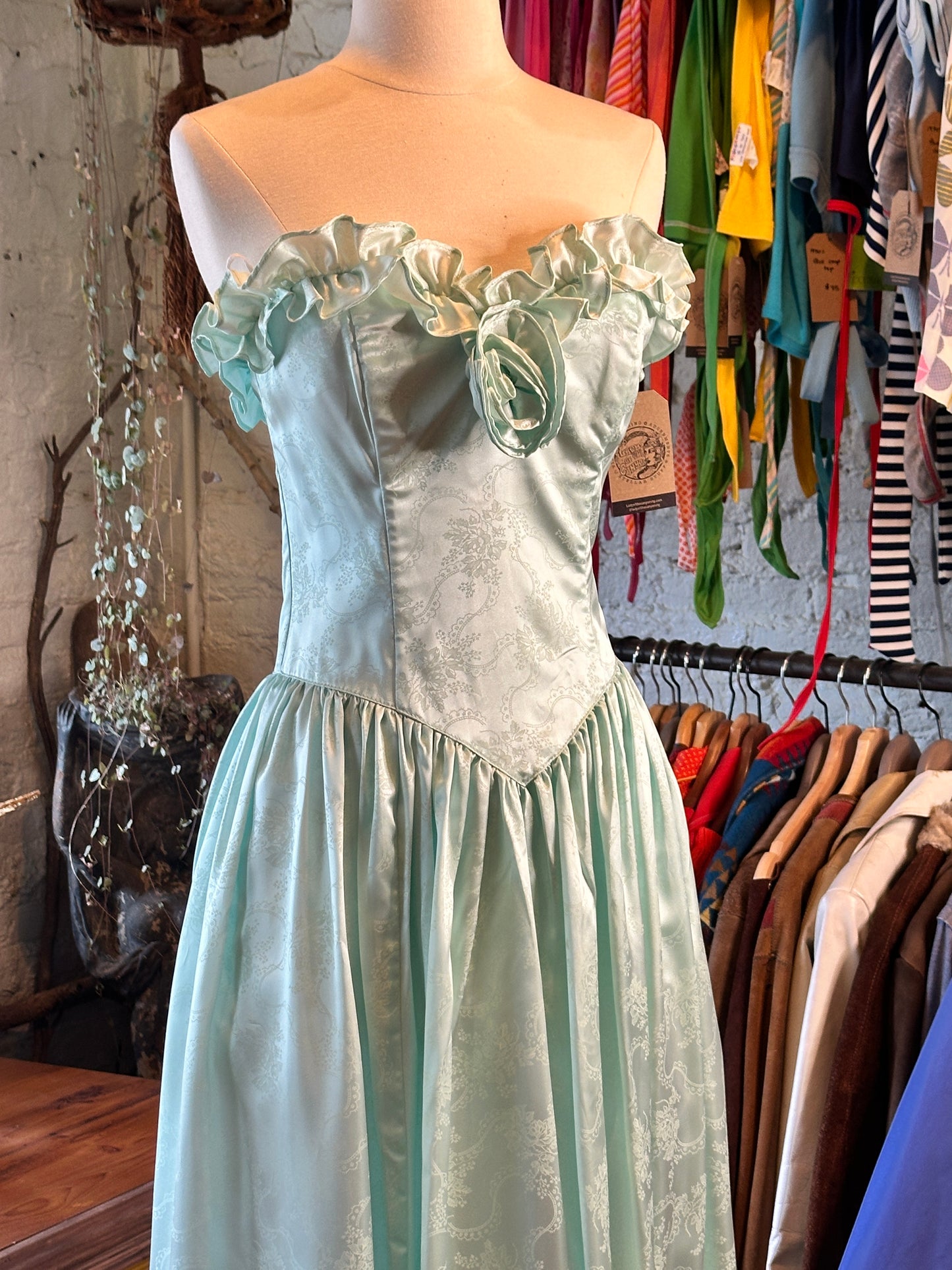 Gunne Sax Sweetheart Satin Dress