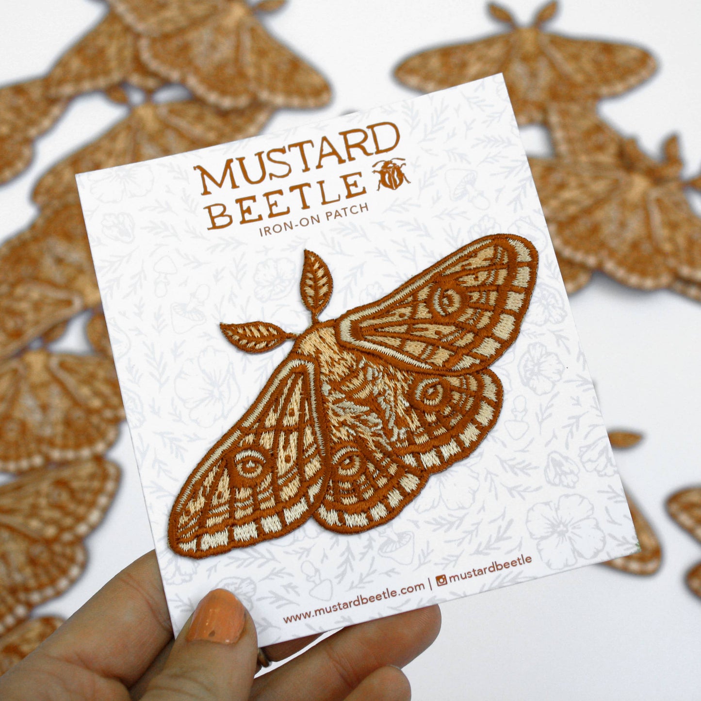 Emperor Moth Embroidered Patch, Iron on Patch