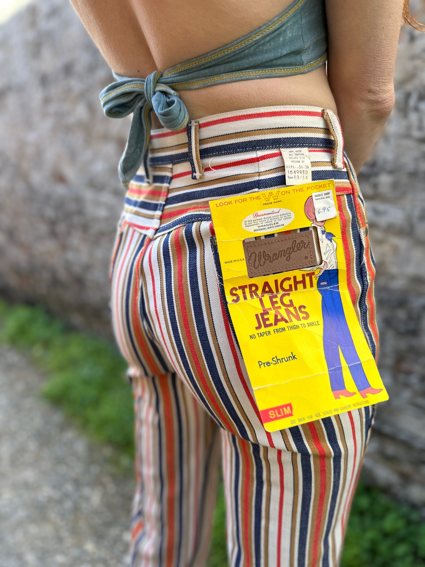 1970s Deadstock Wrangler Striped Jeans