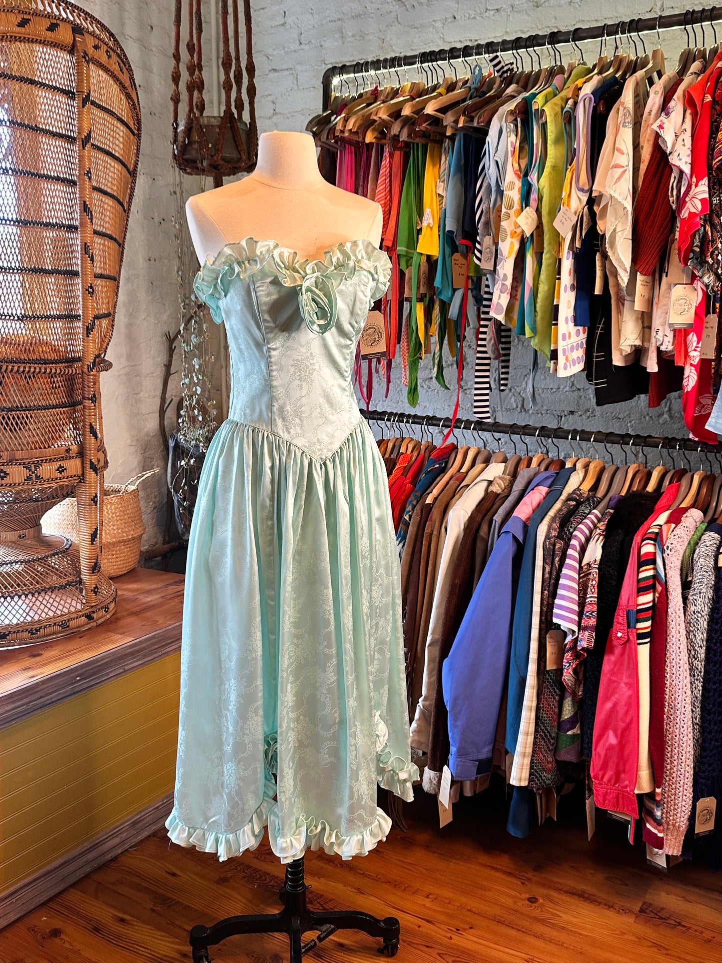 Gunne Sax Sweetheart Satin Dress