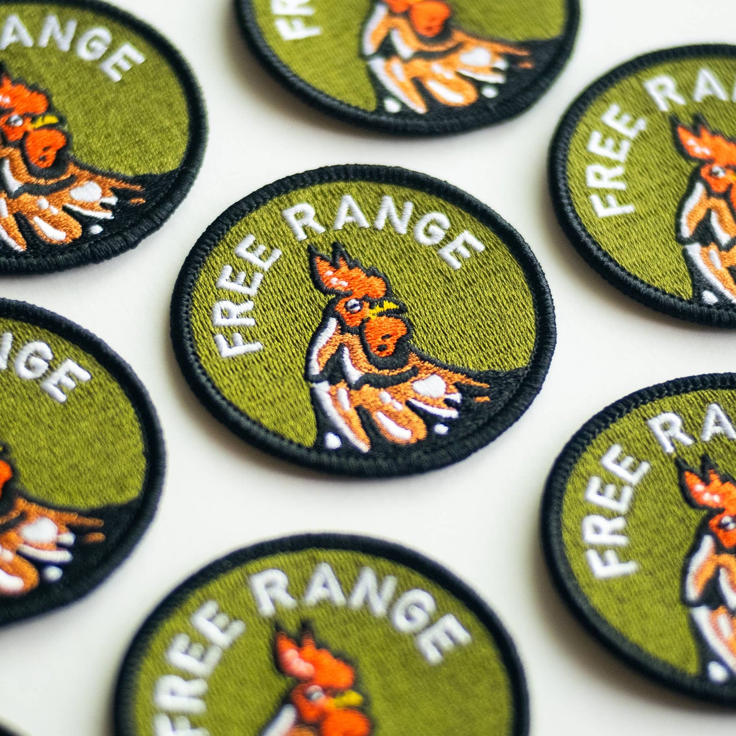 Free Range Embroidered Iron on Patch: Yes