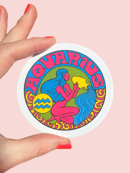 3 Inch Sticker Zodiac Aquarius: 3 Inch