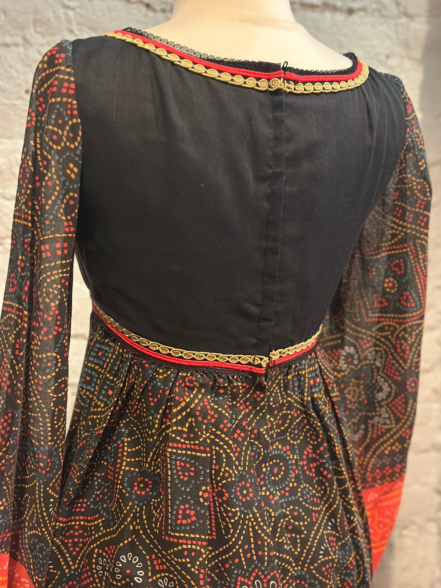 1970s Black Maxi Dress