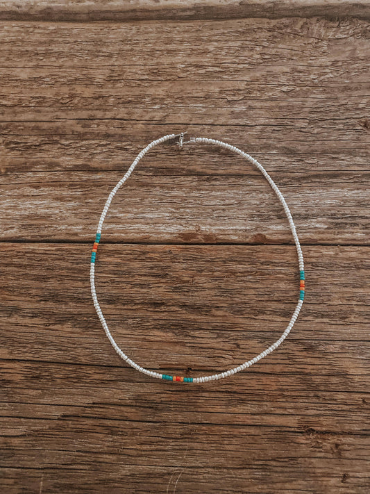 White Navajo Beaded Choker