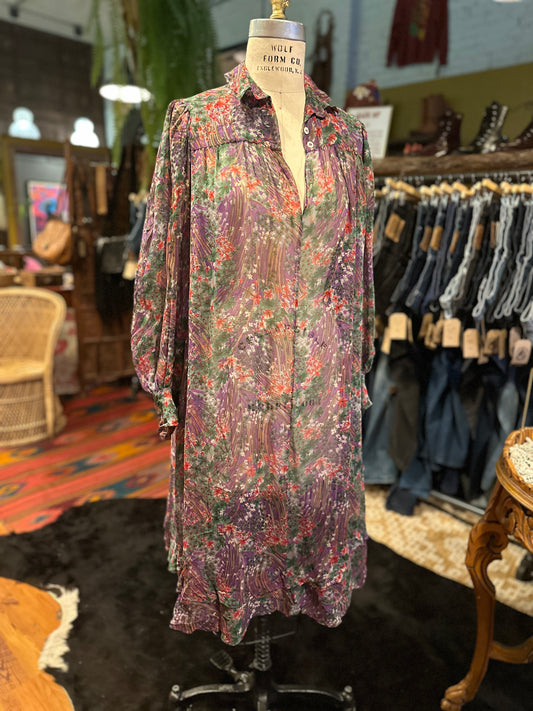 1970s Silk Chiffon Dress - Taylor Hastie