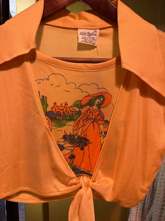 Deadstock 1970s Crop Top - Salmon