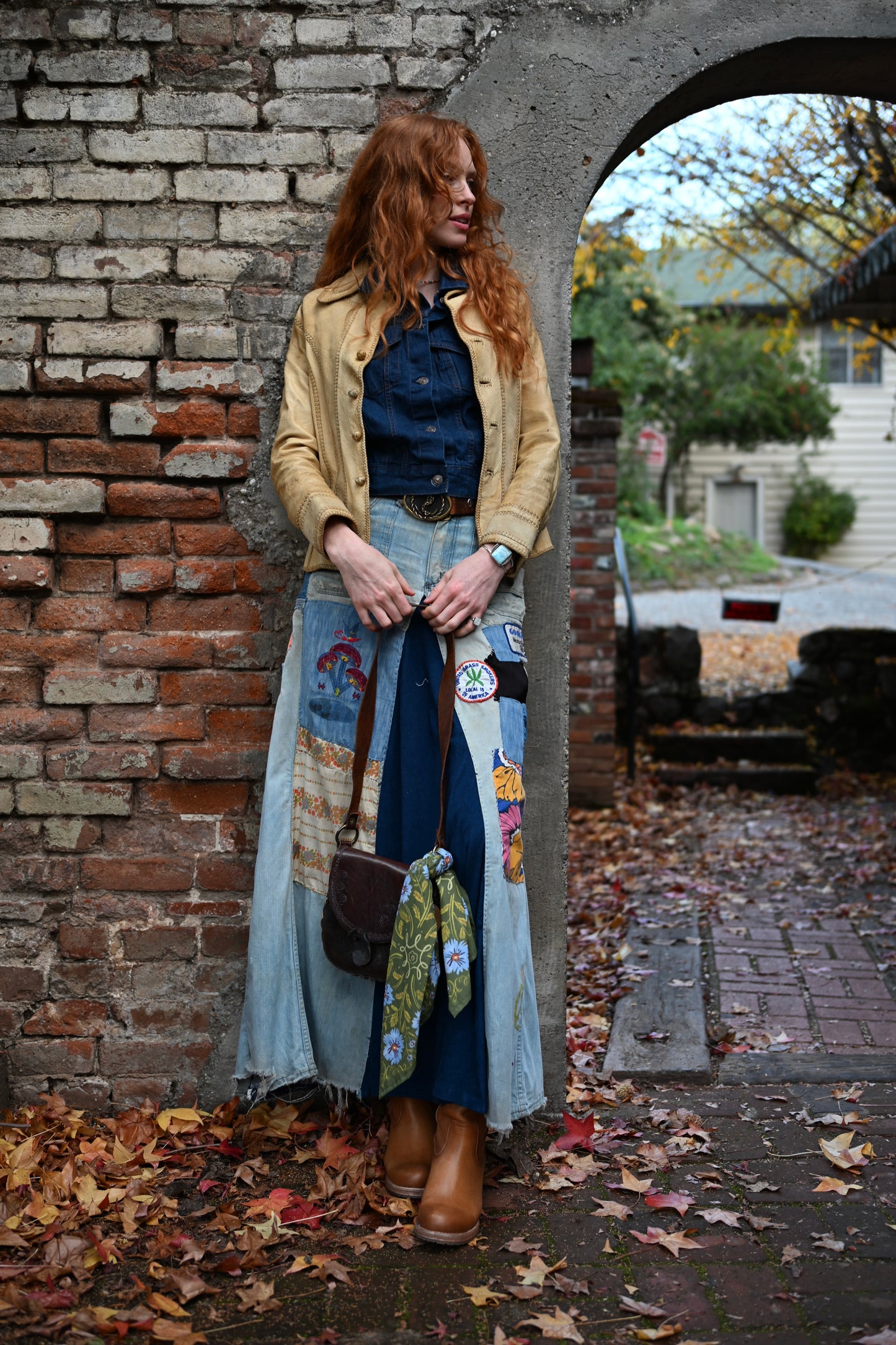 1970s North Beach Leather Jacket - Tan Whipstitch Leather Jacket