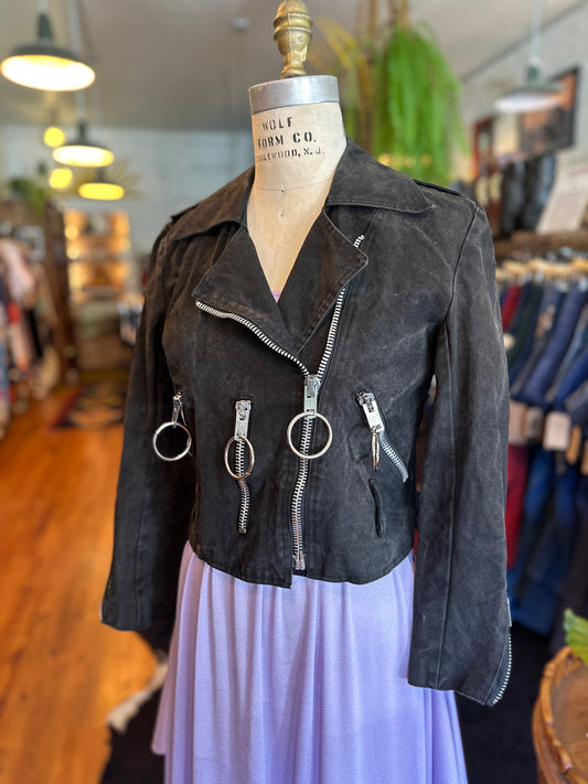 1980s Betsey Johnson Punk Label Motorcycle Jacket