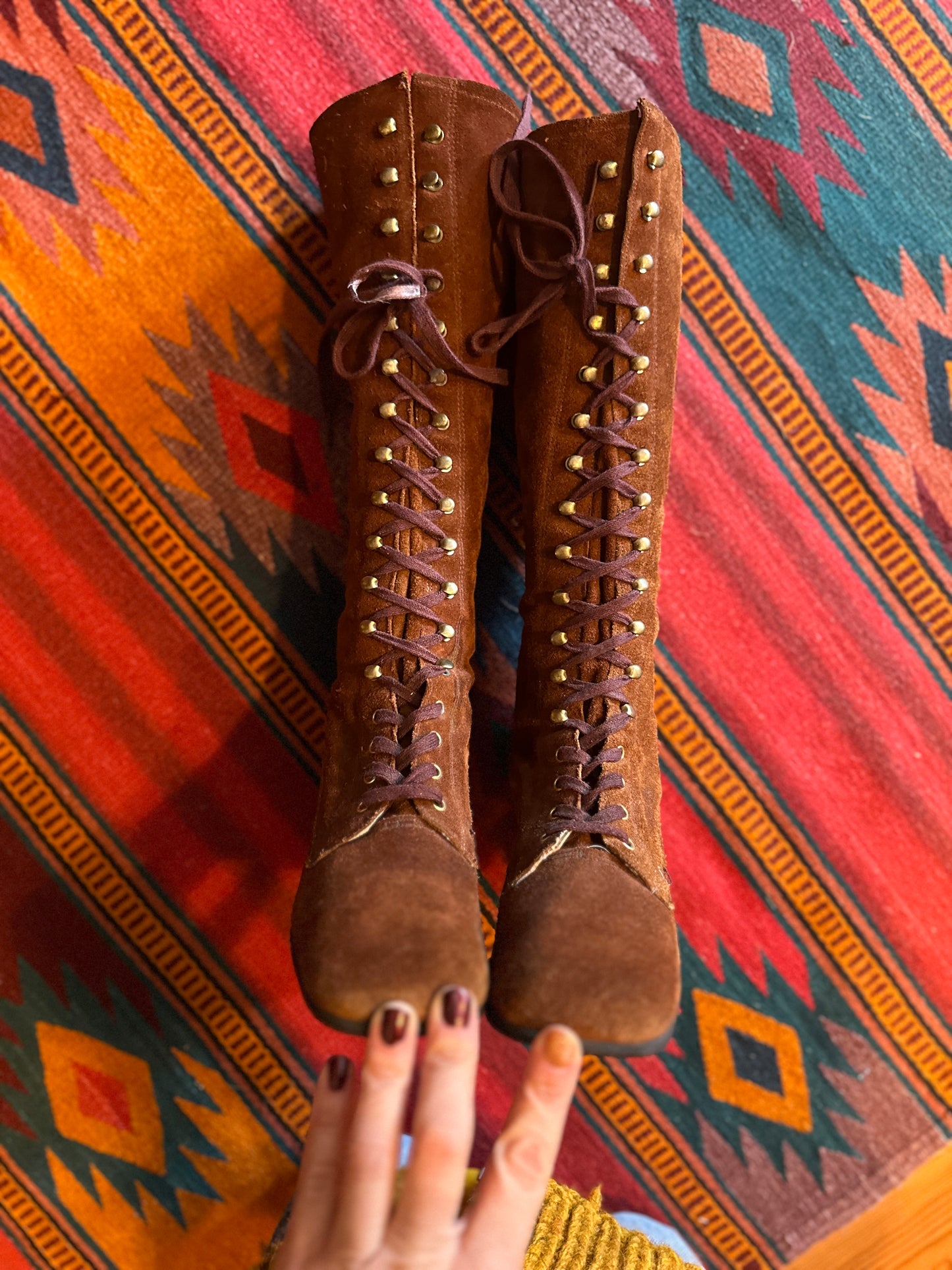 1960s Suede Lace Up Gogo boots