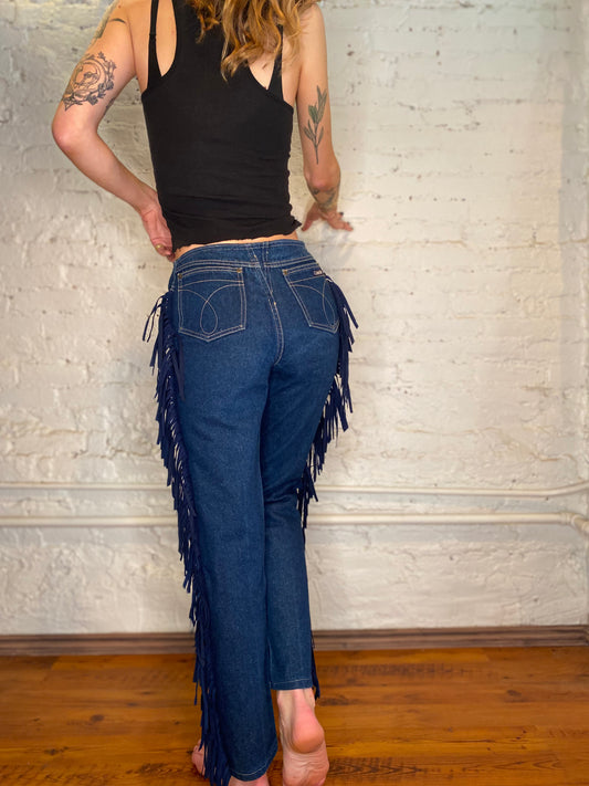 1990's Calvin Klein Fringe Jeans - 30in low waist