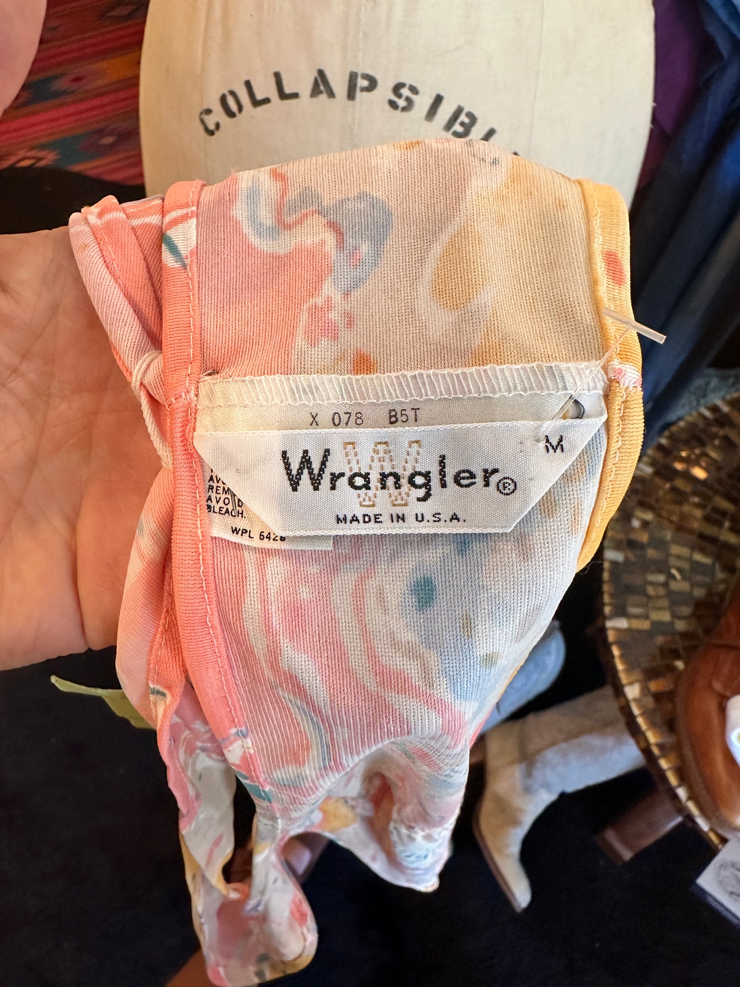 Deadstock Wrangler Crop Top With Front Tie - Medium