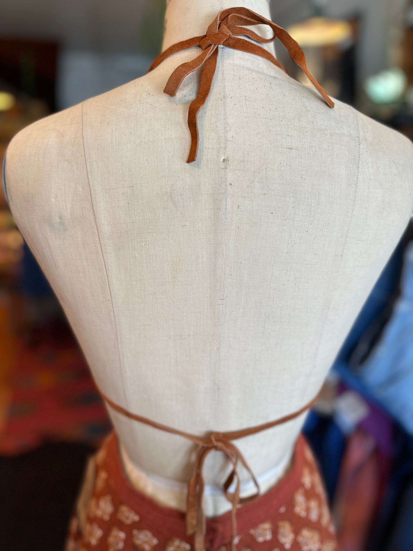 1970s Suede Chestnut Bra Top