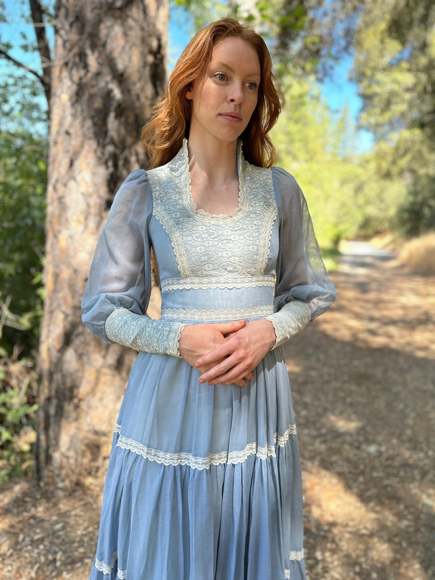 Gunne Sax Powder Blue Dress w/ Joseph Magnin Tag