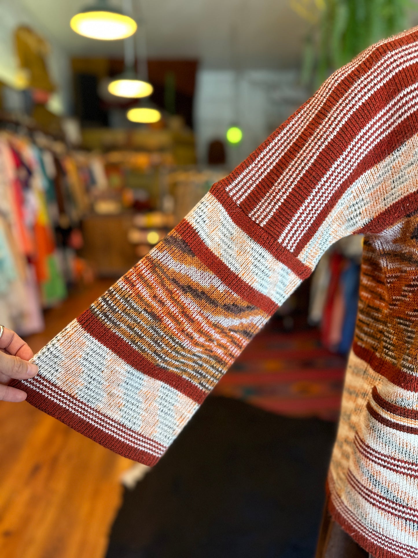 1970s Bell Sleeve Space Dye Sweater