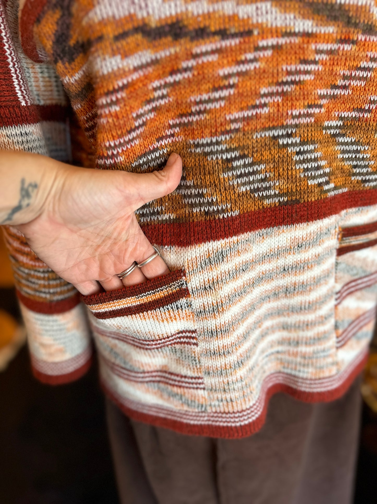 1970s Bell Sleeve Space Dye Sweater