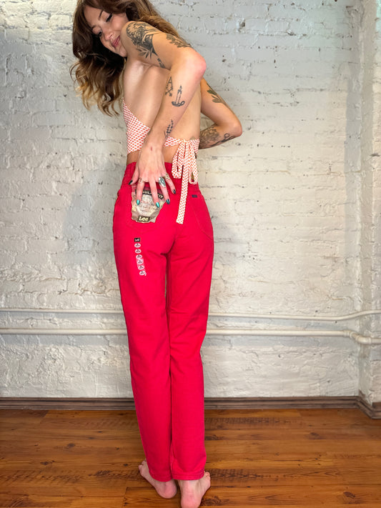 Lee High Waist Mom Jean Bright Pink- 25in Waist