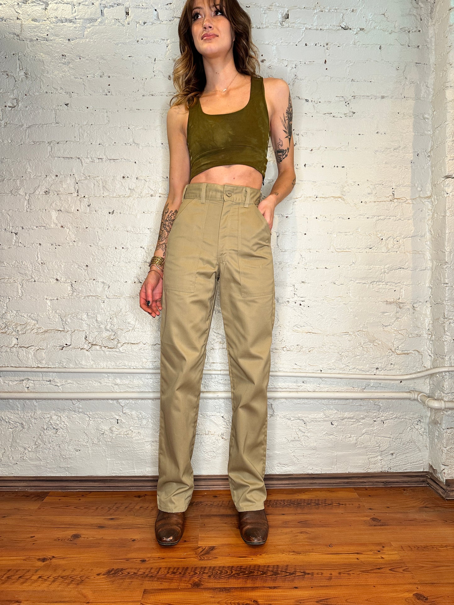 1970's Deadstock Flap Pocket Pants - 27in