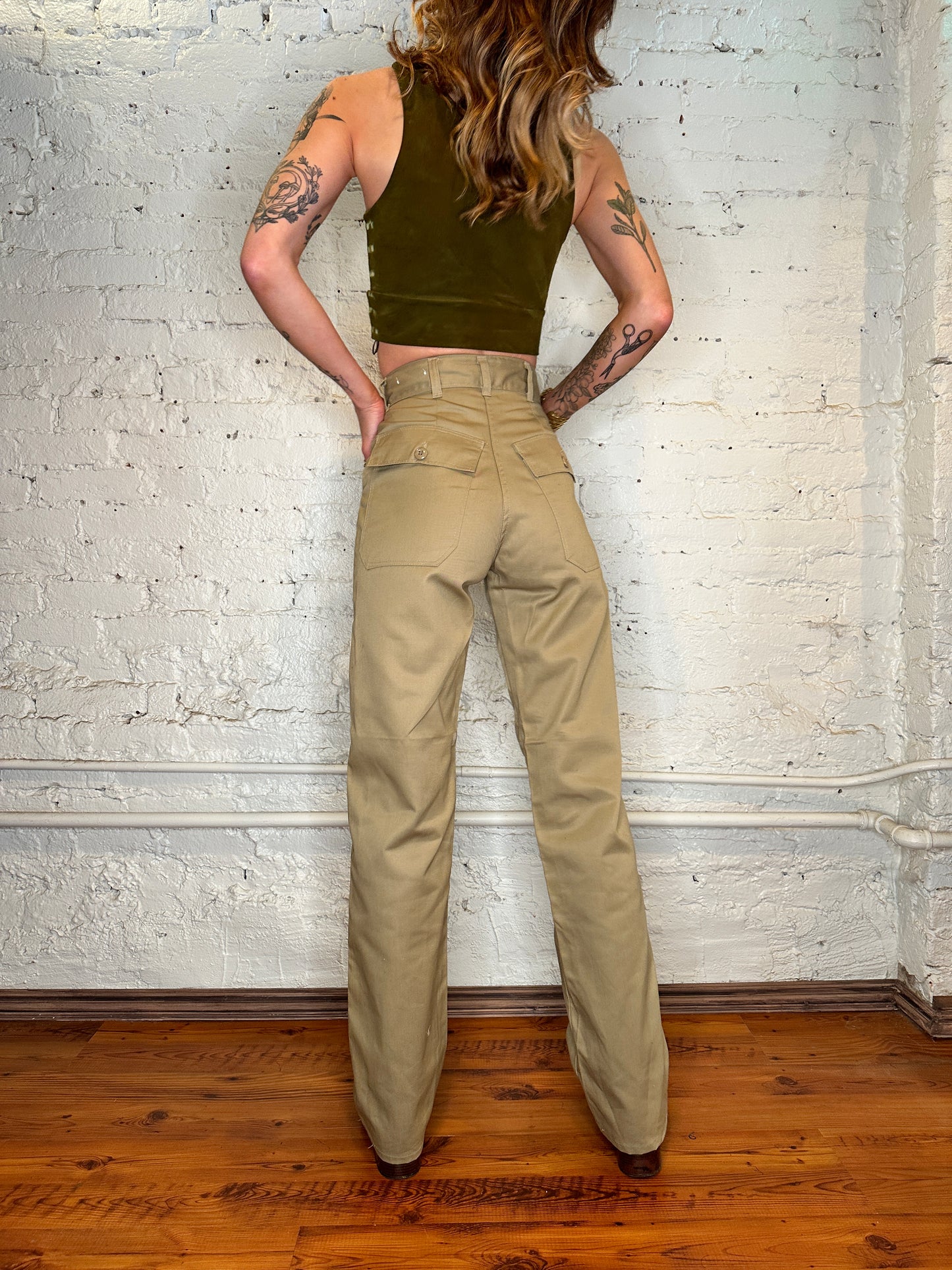 1970's Deadstock Flap Pocket Pants - 27in