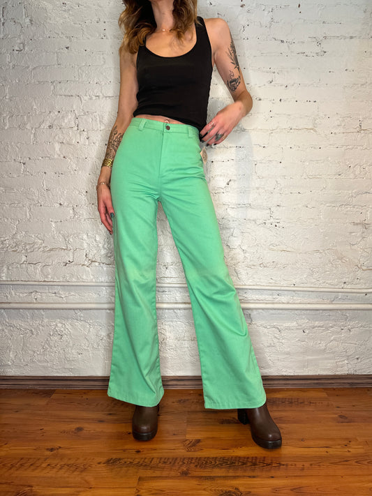 1970s Green Dittos - 28in waist