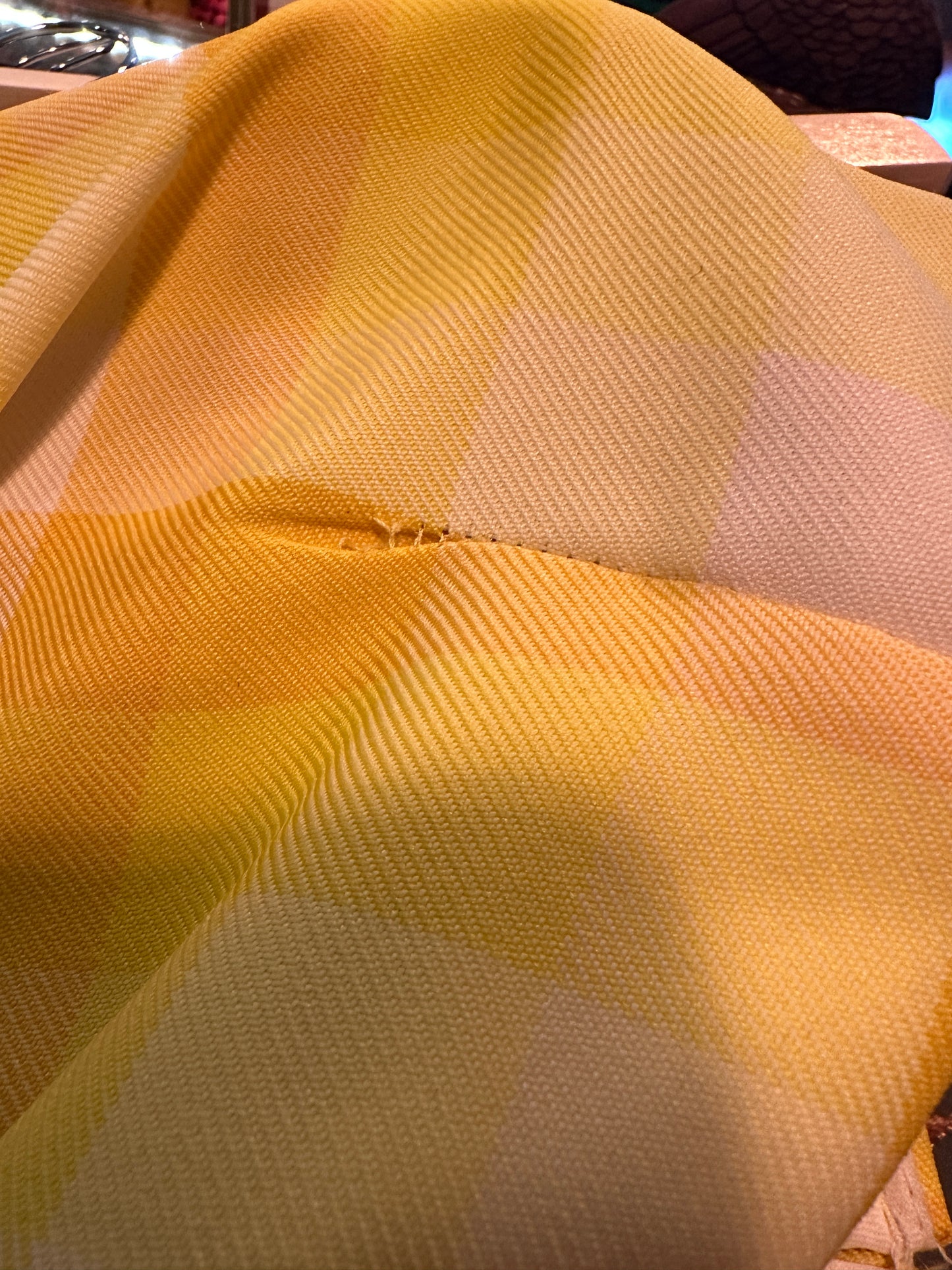 1970s Yellow Plaid Bell Bottoms - 27in low waist