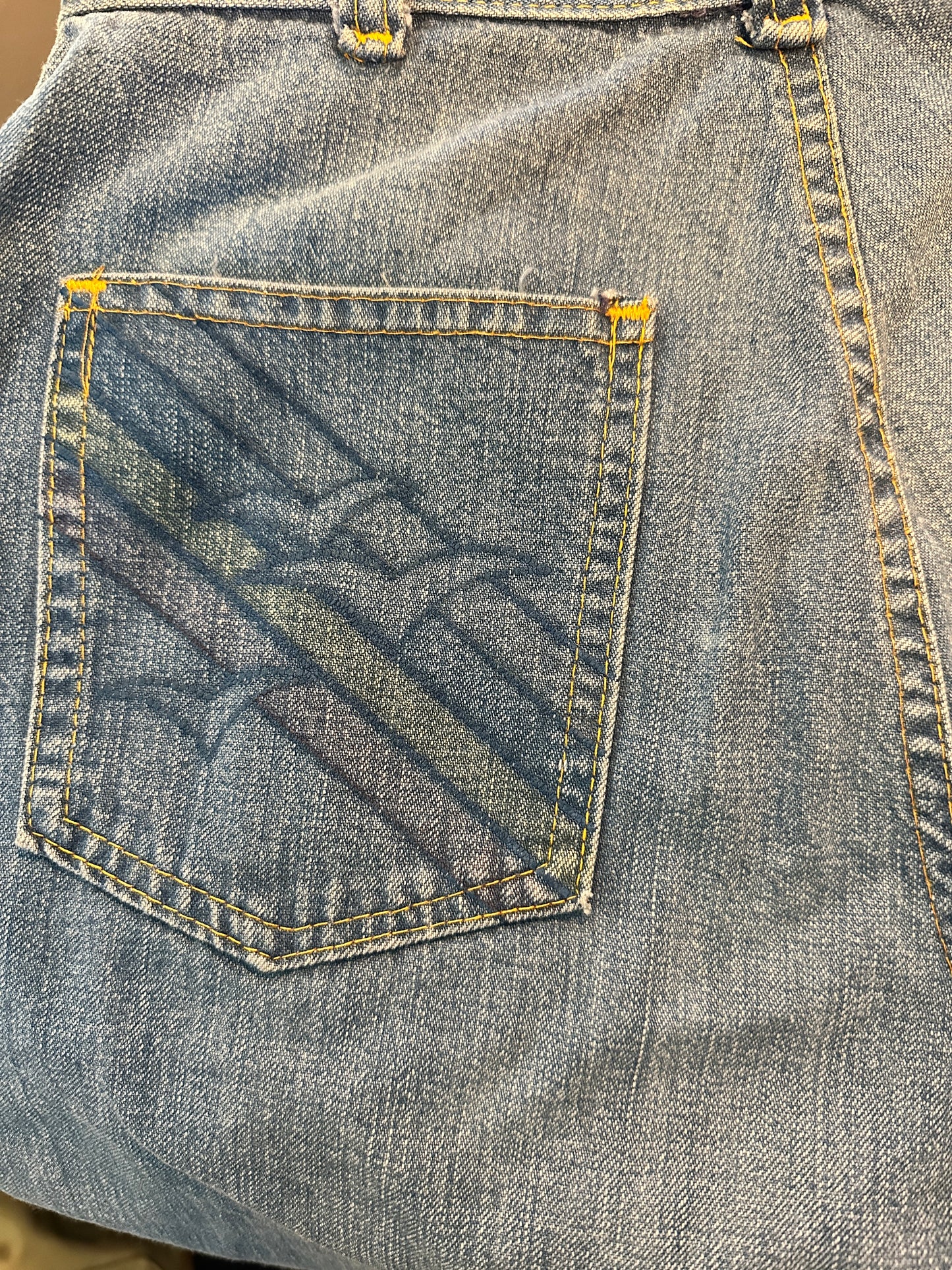 1970's Wide Leg Jeans with Birds - 27