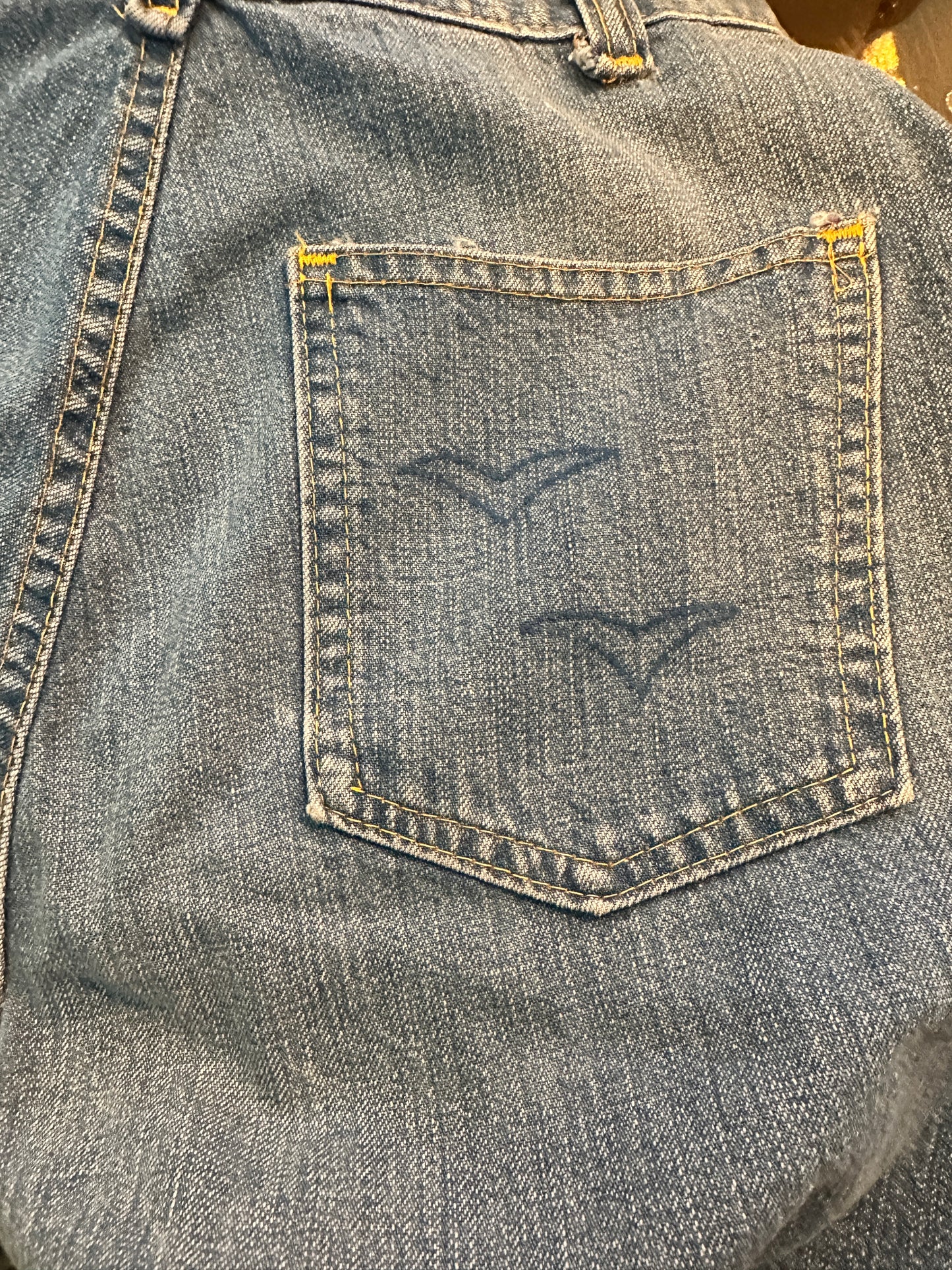 1970's Wide Leg Jeans with Birds - 27