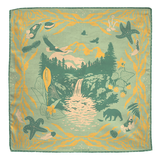 Organic Fair Trade Bandana: Pacific Northwest