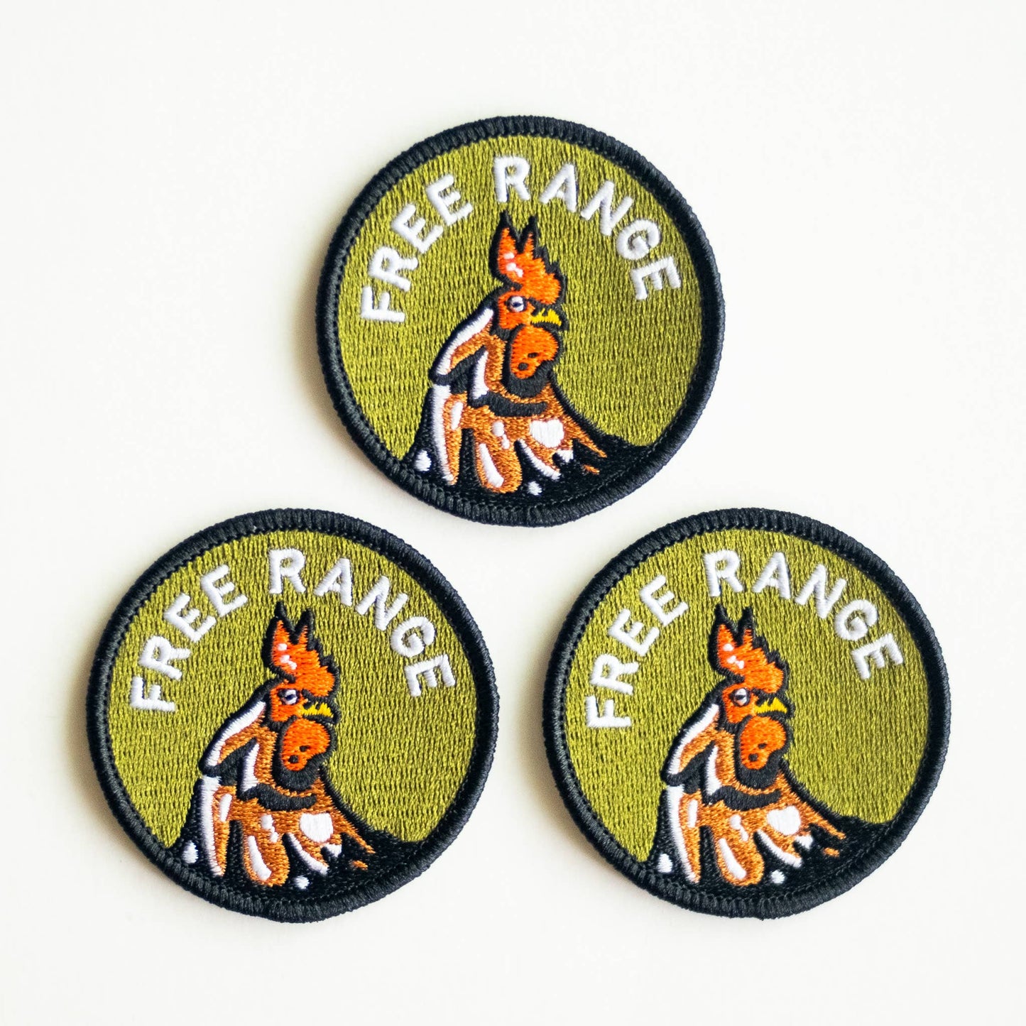 Free Range Embroidered Iron on Patch: Yes