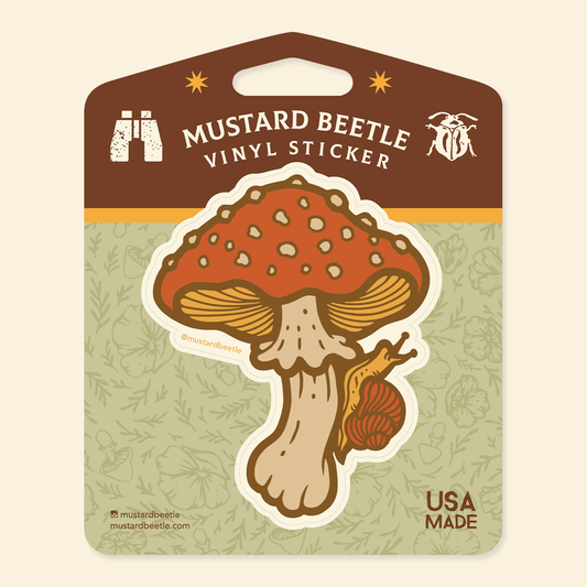 Mushroom & Snail 3" Vinyl Sticker