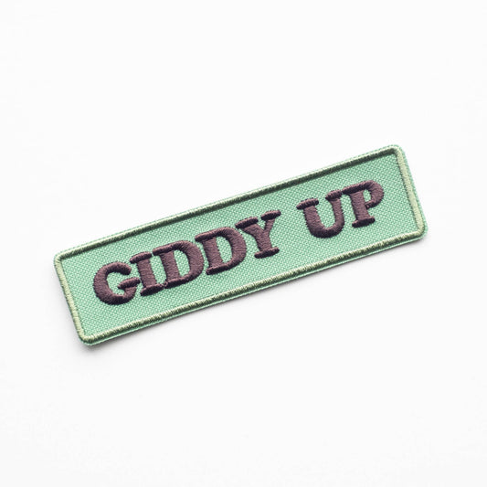 Giddy Up Embroidered Iron on Patch - Western : Yes