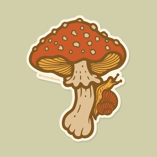 Mushroom & Snail 3" Vinyl Sticker