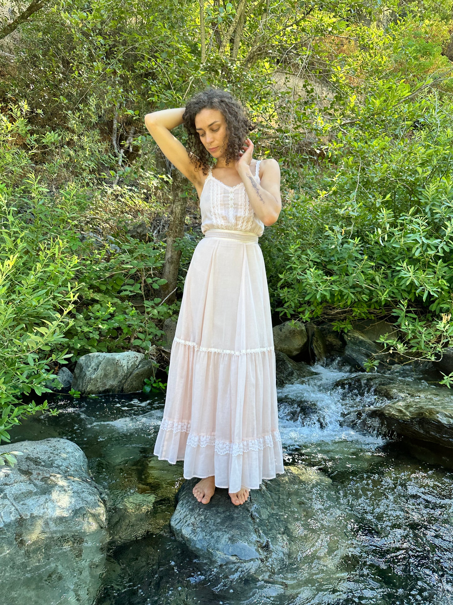 70s Dusty Rose Gunne Sax Dress