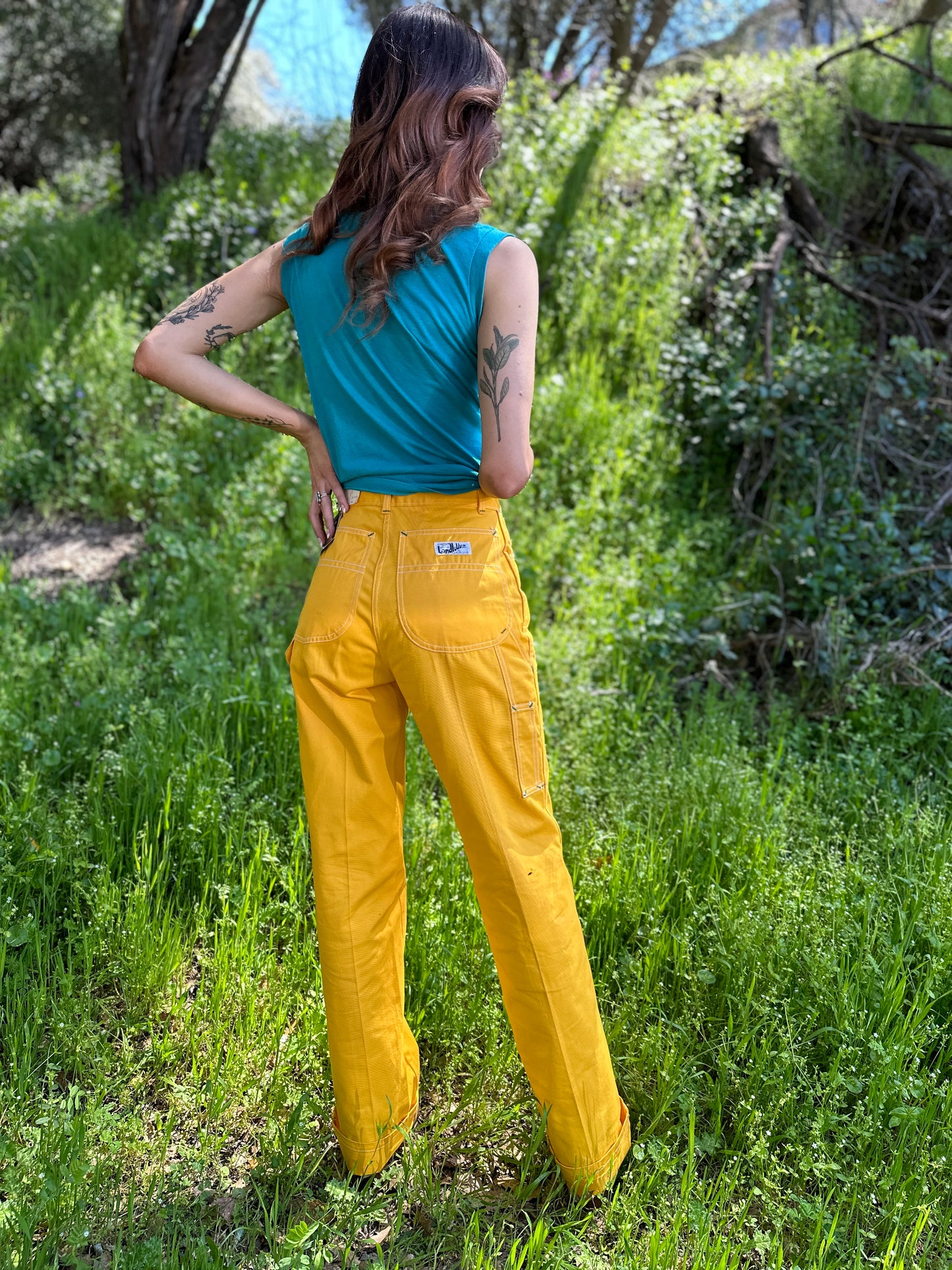 70s Landlubber Yellow Cargo Pants - Dead-stock with tags