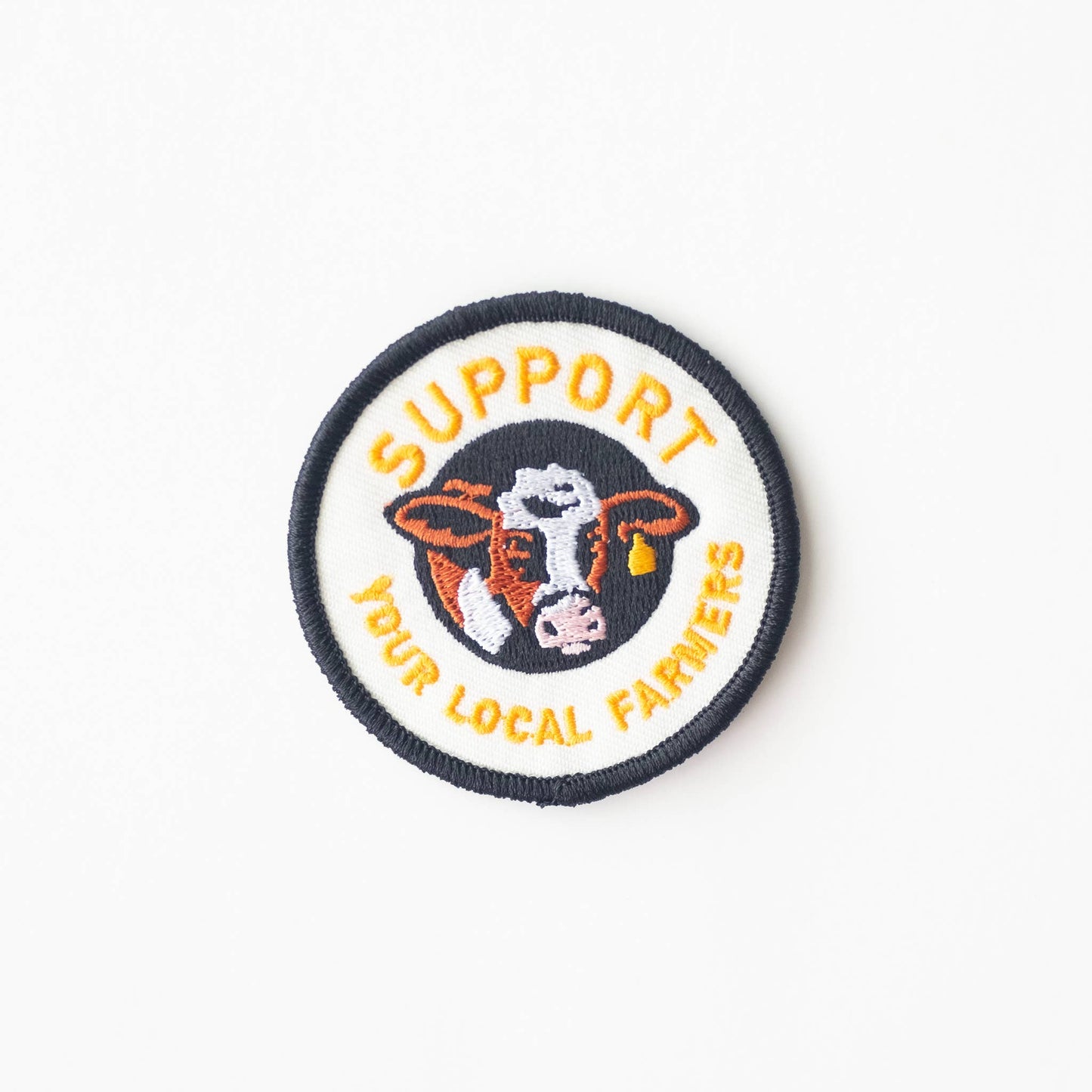 Support Your Local Farmers Embroidered Iron on Patch: Yes