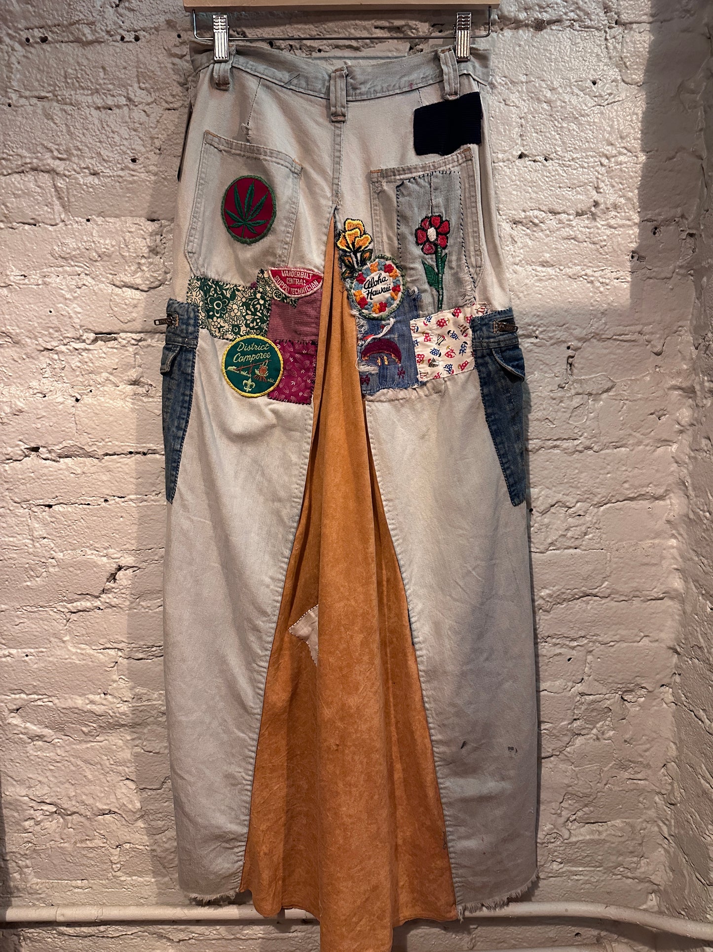 1970s Wrangler Patchwork Denim Skirt