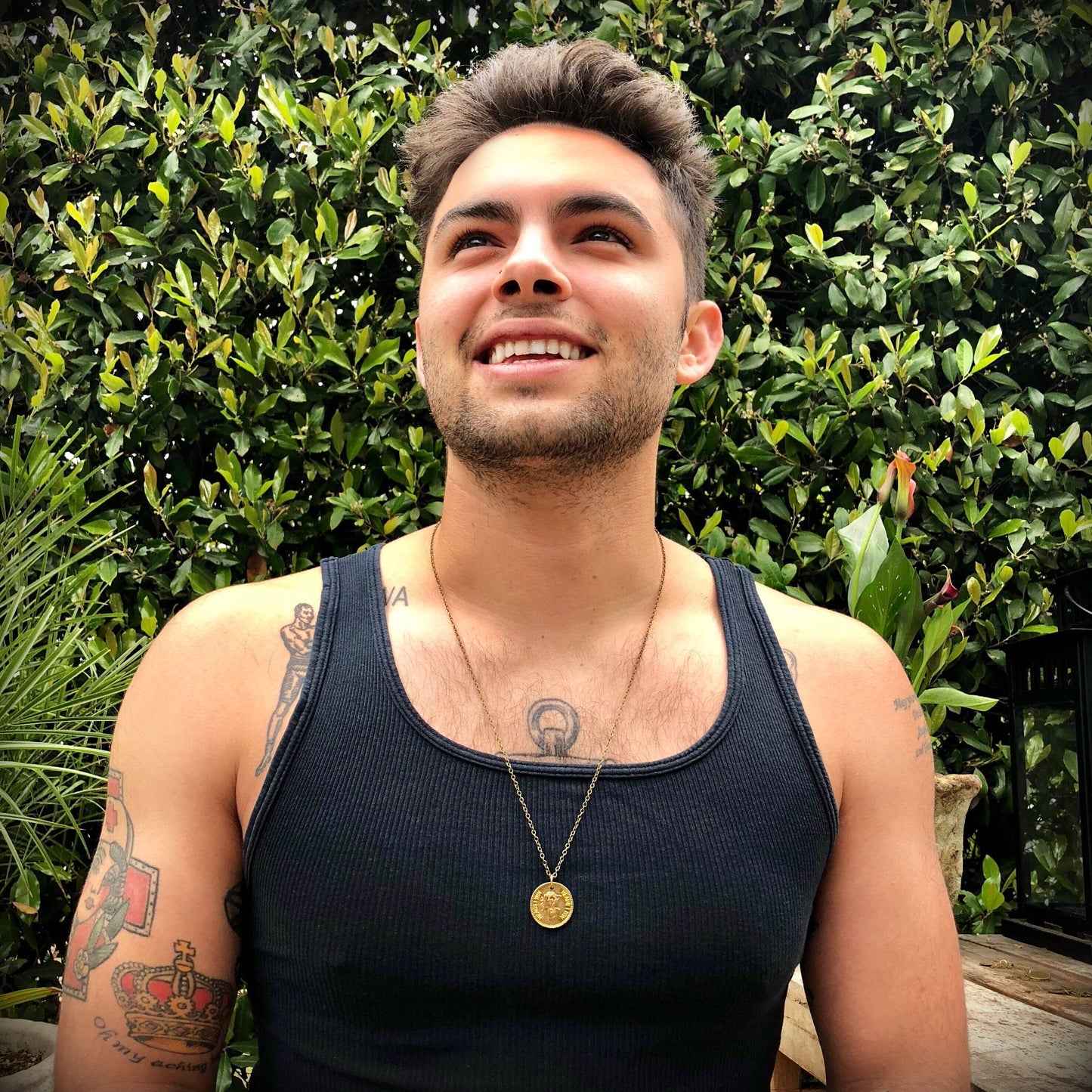 Vintage Heads & Tails Peepshow Token Necklace, Coin Necklace: Heads & Tails Token