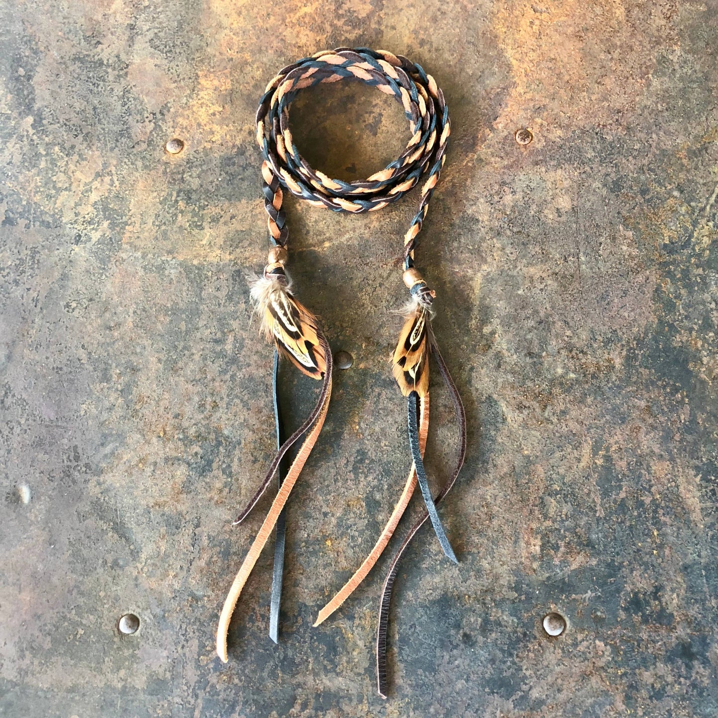 Leather Wrap Accessory - Black, Chocolate Brown & Rust Band: Black, Chocoloate, & Rust