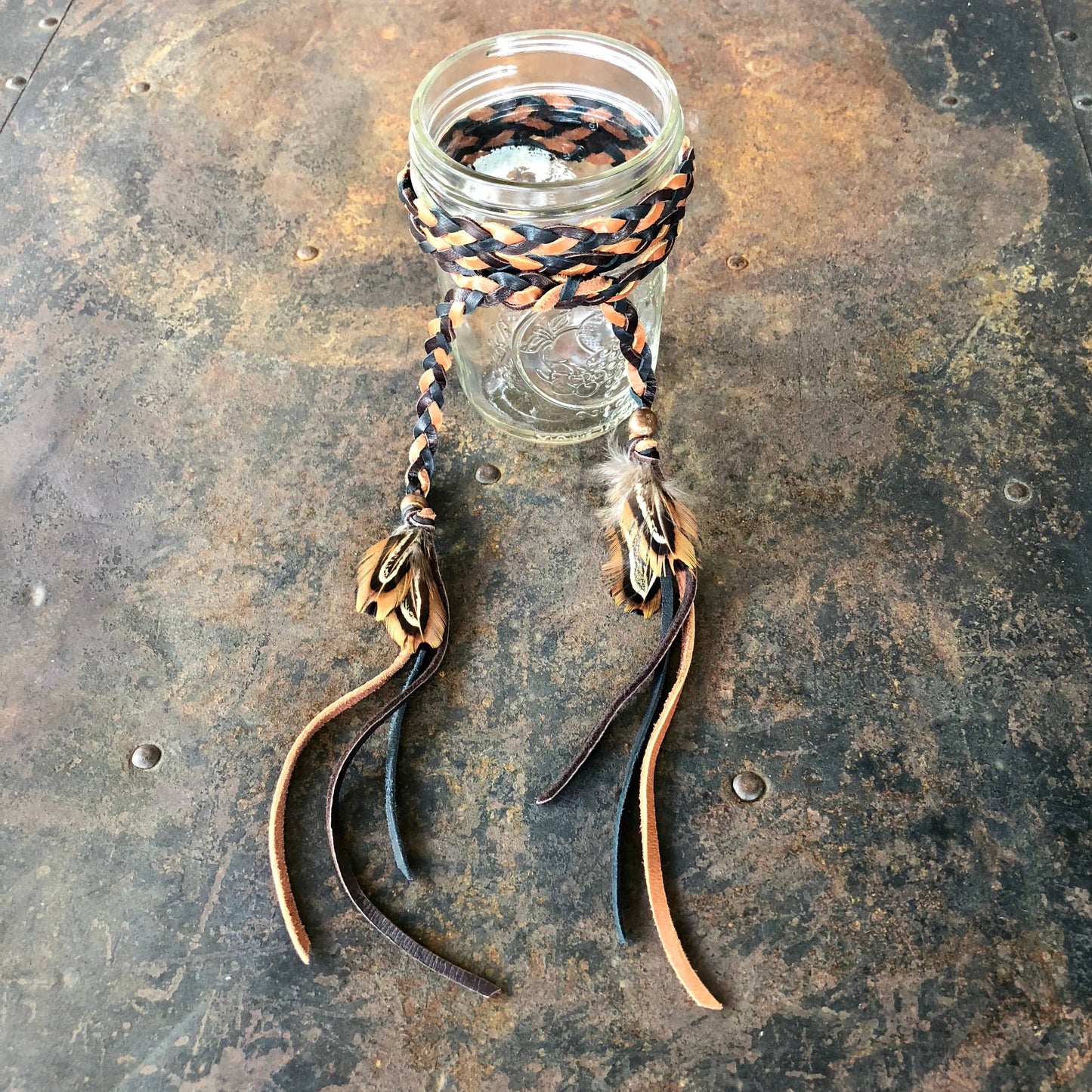 Leather Wrap Accessory - Black, Chocolate Brown & Rust Band: Black, Chocoloate, & Rust