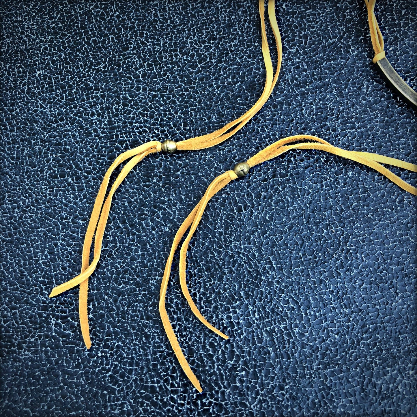 Leather Wrap Choker - Gold & Brass, Western Necklace/Hatband: Gold & Brass