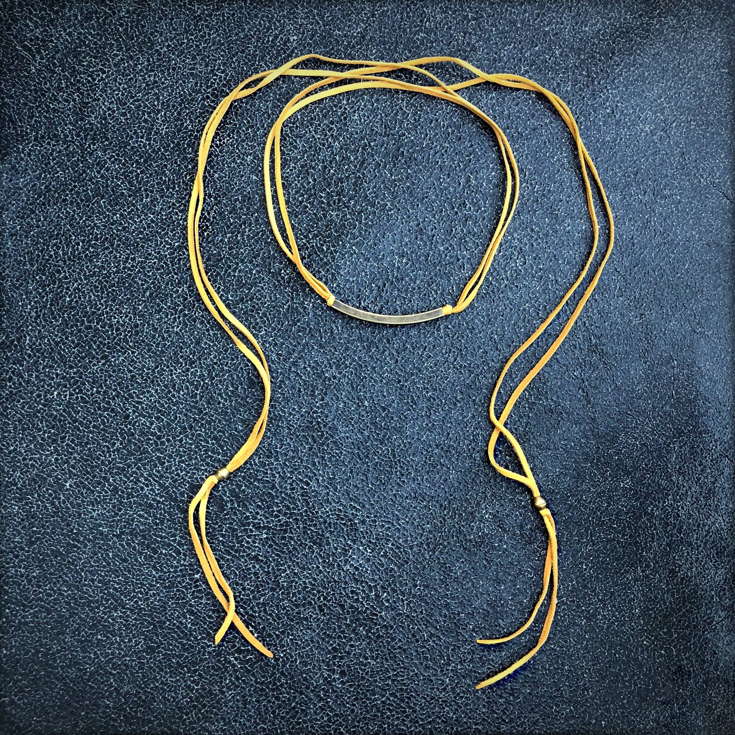 Leather Wrap Choker - Gold & Brass, Western Necklace/Hatband: Gold & Brass